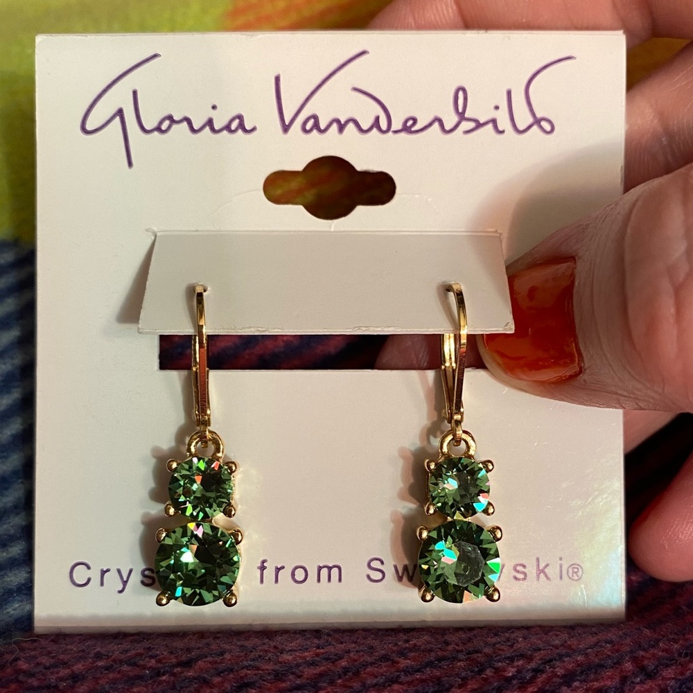 Gloria Vanderbilt Double Round Drop Earrings! NWT!
